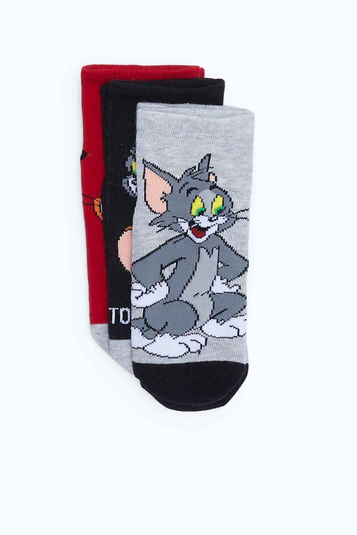 Redtag-Boys-Tom-And-Jerry---3Pk-Hoseiry-Sock-365,-BOY-Socks,-Category:Socks,-CHA,-Colour:Assorted,-Deals:New-In,-Dept:Boys,-Filter:Boys-(2-to-8-Yrs),-New-In-BOY-APL,-Non-Sale,-Section:Boys-(0-to-14Yrs)-Boys-2 to 8 Years