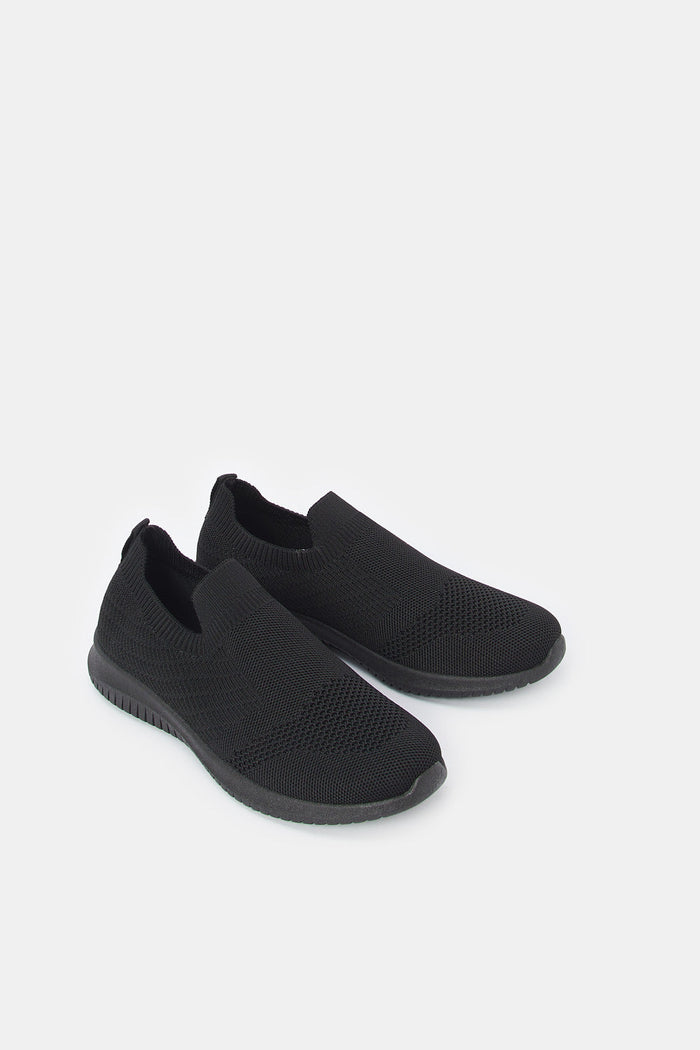 Redtag-Black-Slip-On-Sneaker-365,-Category:Trainers,-Colour:Black,-Deals:New-In,-Filter:Women's-Footwear,-New-In-Women-FOO,-Non-Sale,-ProductType:Slip-Ons,-Section:Women,-Women-Trainers-Women's-