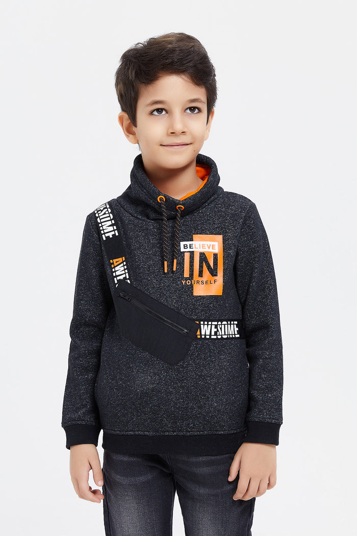 Buy Boys Black Pouch Bag Sweatshirt 127128298 in Bahrain REDTAG BAH